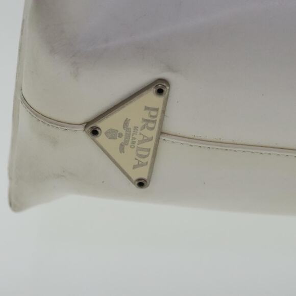 PRADA Hand Bag Enamel Plastic White Clear Silver - Picture 10 of 16